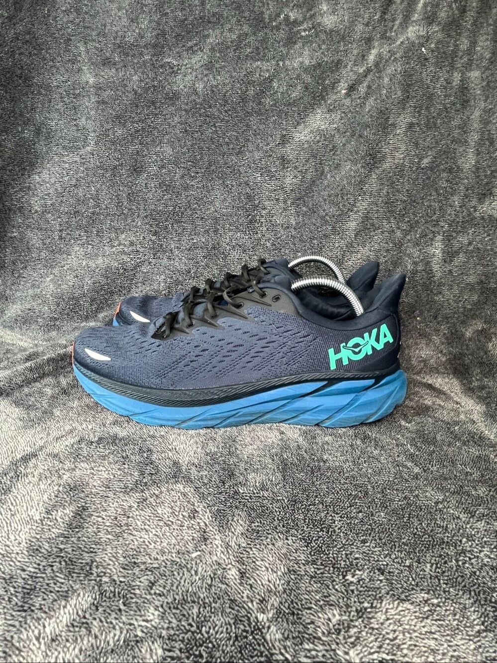 HOKA ONE ONE Clifton 8 Mens Size 9D Outer Space Vallarta Blue Running Shoes 1119
